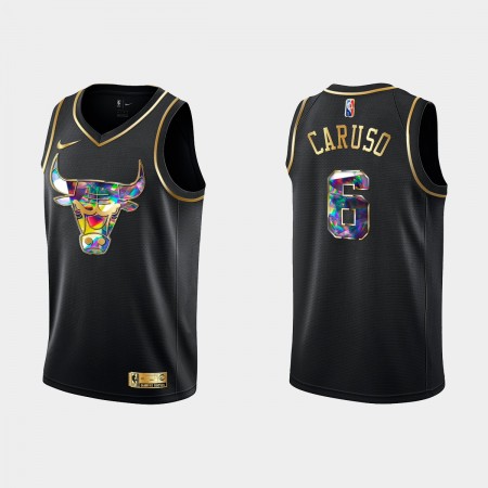Maglia NBA Chicago Bulls Alex Caruso 6 Nike 2021-22 Nero Golden Edition 75th Anniversary Diamond Swingman - Uomo